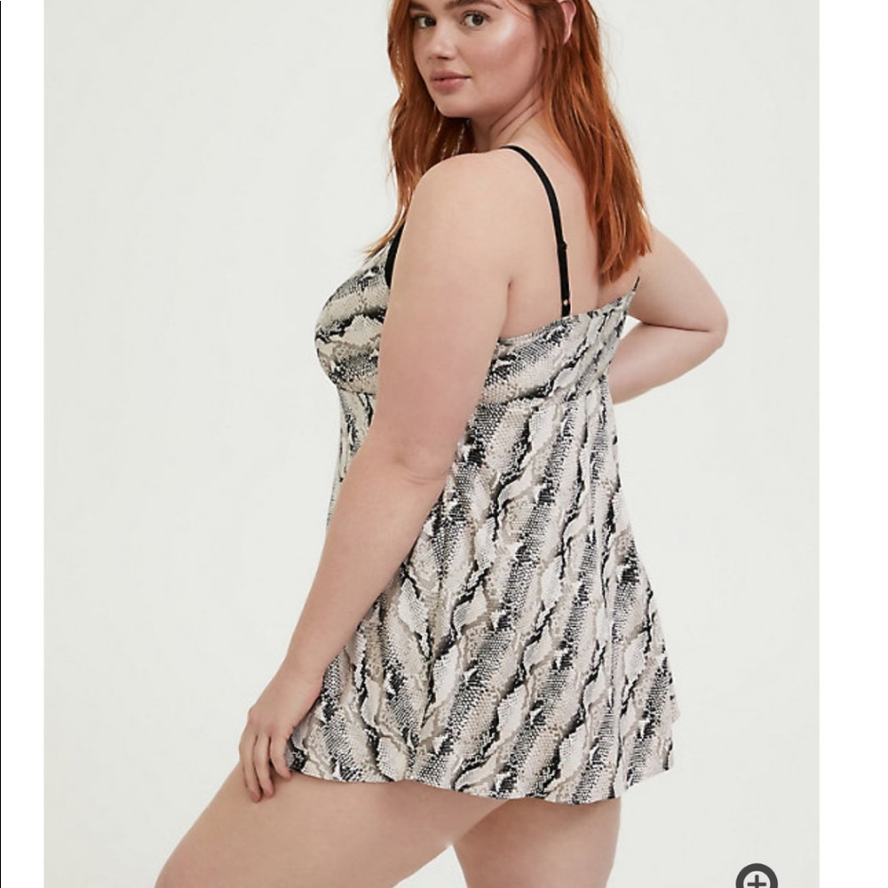 Torrid Snakeskin Print Satin Babydoll Chemise - Picture 2 of 2